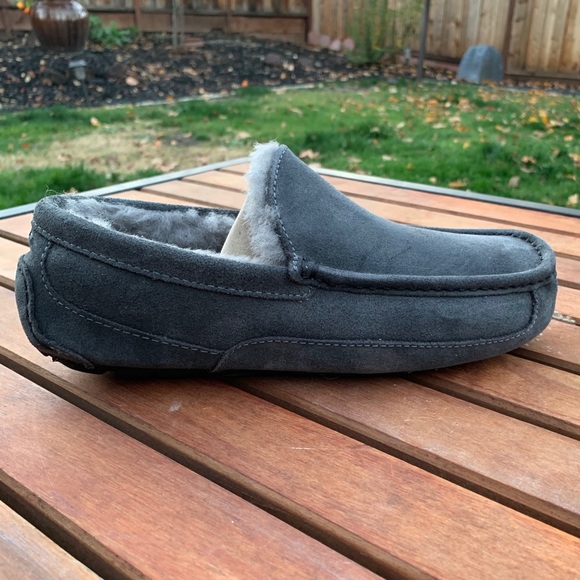 UGG ASCOT Suede Leather Wool Moccasins Loafers - Picture 5 of 9